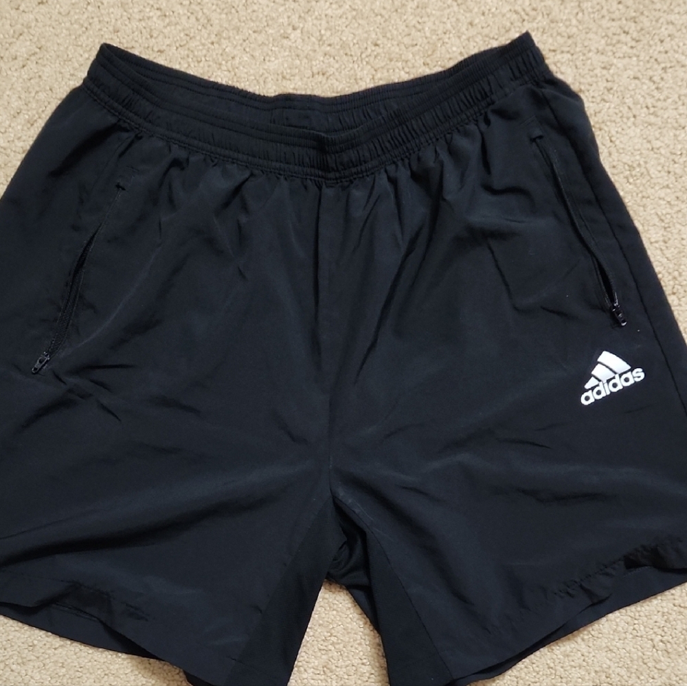 Adidas Black Athletic Shorts Lightweight Elastic Waistband